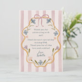 Wild One Floral Boho Danke Karte Mädchen (Stehend Vorderseite)