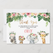 Wild One floral Foliage Safari Danke Karte (Vorderseite)