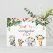 Wild One floral Foliage Safari Danke Karte (Stehend Vorderseite)