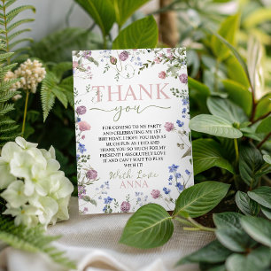 Wild One Floral Geburtstags-Dankeskarten Einladung