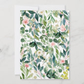 Wild One Floral Safari Baby Dusche Einladung (Rückseite)