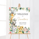 Wild One Floral Safari Baby Dusche Willkommen Poster<br><div class="desc">Machen Sie Ihre Veranstaltung mit dieser Jungle Baby Dusche mit unserem niedlichen und liebevoll bedruckten Willkommenszeichen mit einem bezaubernden Wild One Safari Baby Shower Thema. Laden Sie diese Touch herunter,  personalisieren Sie sie und schaffen Sie bleibende Erinnerungen! BS602</div>