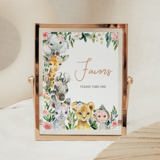 Wild One Floral Safari Baby Duwer Favoriten Poster