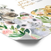 Wild One Floral Safari Babydusche Mama Osa Bar Poster (Ecke)