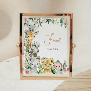Wild One Floral Safari Babydusche Nahrung Poster