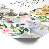 Wild One Floral Safari Spate Night Diapers Poster (Ecke)