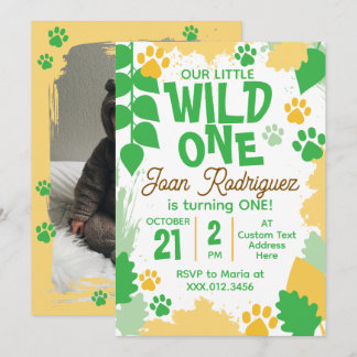 Wild One Foto-Safari 1. Geburtstag Einladung