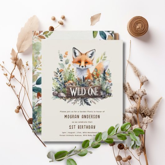Wild One Fox Baby Woodland Animals 1. Geburtstag