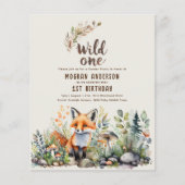 Wild One Fox Baby Woodland Animals 1. Geburtstag (Vorderseite)