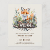 Wild One Fox Baby Woodland Animals 1. Geburtstag (Vorderseite)
