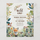 Wild-One-Fox-Baby-Woodland-Tiere rustikal (Vorderseite)