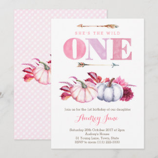 Wild ONE Geburtstagsparty Thema, Herbst 1. Geburts Einladung