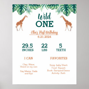 Wild ONE giraffe Meilenstein Poster