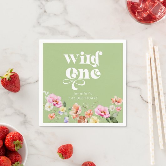 Wild one girl 1st birthday serviette (Beispiel)