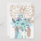 Wild One Girl Birthday Invitation, Dreamcatcher Einladung (Rückseite)