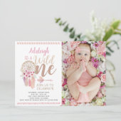 Wild One Girl Geburtstag Einladung mit Foto (Stehend Vorderseite)