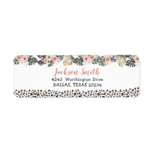 Wild One Girl Leopard Print Birthday Address Label