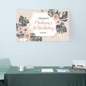 Wild One Girl Leopard Print Birthday Große Banner (Messeveranstaltung)