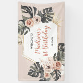 Wild One Girl Leopard Print Birthday Große Banner (Vertikal)