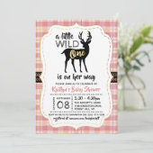 Wild One Girls Baby Shower Einladung (Stehend Vorderseite)