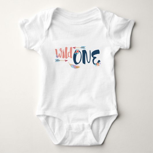 Wild One Girl's Bodysuit Baby Strampler (Vorderseite)