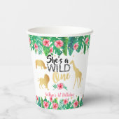 Wild One Girls Erste Geburtstagsparty Pappbecher (Rückseite)