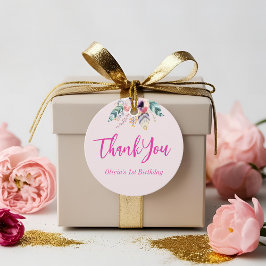 Wild One Girl's First Birthday Danke Geschenkanhänger