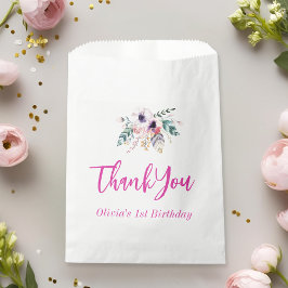 Wild One Girl's First Birthday Danke Geschenktütchen