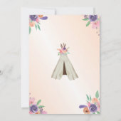 Wild One Glitzer Girl's 1. Geburtstag Einladung (Rückseite)