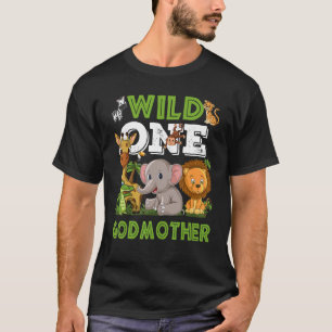 Wild One Godmutter Zoo Birthday Safari Jungle Anim T-Shirt