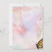 Wild One Gold Butterflies Rainbow Birthday Einladung (Rückseite)
