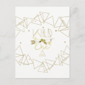 Wild One Gold Geometric Triangle Modern Rett Date Ankündigungspostkarte (Vorderseite)