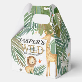 🎉🌿 Wild One Gold Green Birthday Favour Boxes Geschenkschachtel