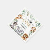 Wild One Gold Safari Jungle Animals 1st Birthday Serviette (Ecke)