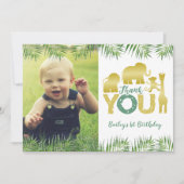 Wild One Gold Safari Tiere Danke Karte (Vorderseite)