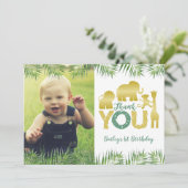 Wild One Gold Safari Tiere Danke Karte (Stehend Vorderseite)