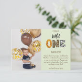 Wild One Green Foto Skript Dankeskarte (Stehend Vorderseite)