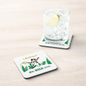 Wild One Greenery Safari Kitty Cat Kindergeburtsta Getränkeuntersetzer (Rechte Seite)