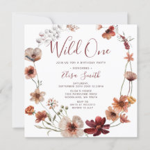 Wild One Herbst Boho Wildblumen Geburtstagsparty