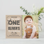 Wild One Invitation Boy Wild One Birthday Party Einladung (Stehend Vorderseite)