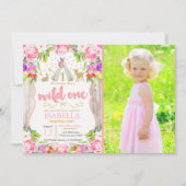 Wild One Invitation Girl Wild 1 1. Geburtstag Einladung (Vorderseite)