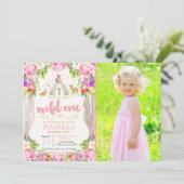 Wild One Invitation Girl Wild 1 1. Geburtstag Einladung (Stehend Vorderseite)