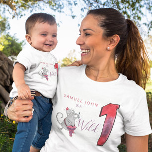 Wild One Jungen erster Geburtstag lustige Charakte Kleinkind T-shirt