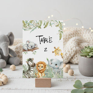 Wild One Jungen-Safari-Dschungel-Tiere Baby-Party Tischnummer