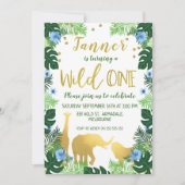 Wild One Jungle 1. Geburtstag Einladung (Vorderseite)