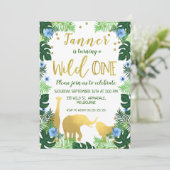 Wild One Jungle 1. Geburtstag Einladung (Stehend Vorderseite)