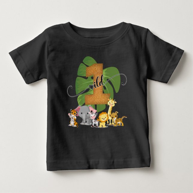 Wild One Jungle 1. Geburtstag Shirt (Vorderseite)