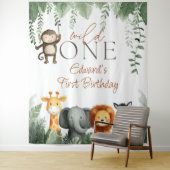 Wild One Jungle 1st Birthday Photo Backdrop Wandteppich (Beispiel)