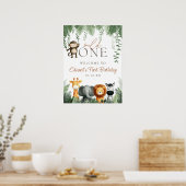 Wild One Jungle 1st Birthday Welcome Sign Poster (Küche)