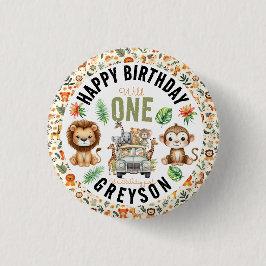 Wild One Jungle Adventure 1. Geburtstag Button